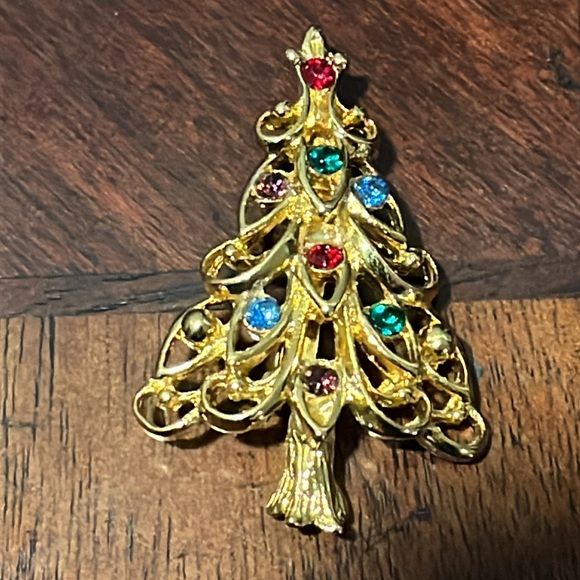 Vintage Eisenberg Ice Christmas Tree Pin Brooch - Picture 3 of 9